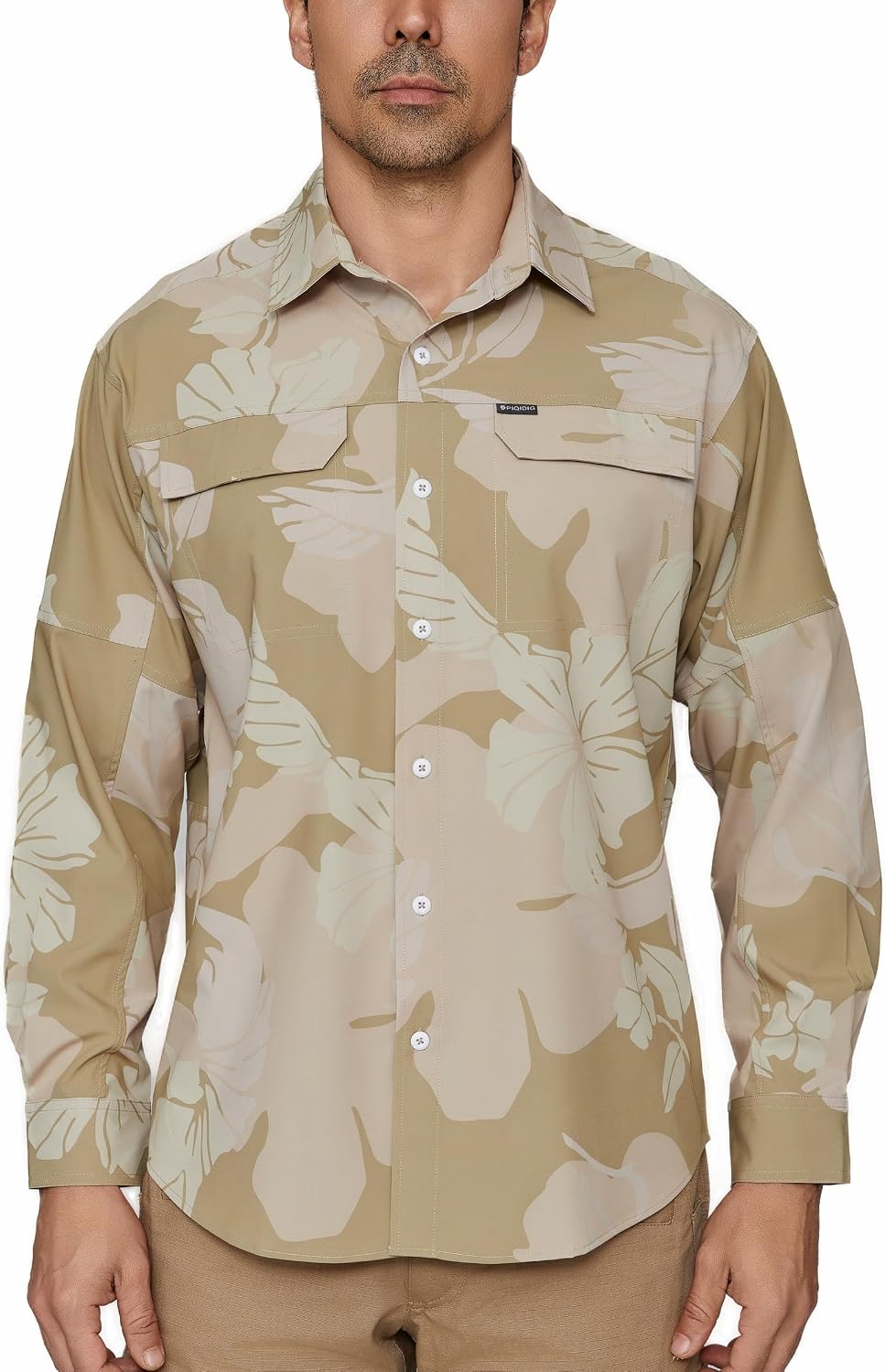 Men's Long Sleeve Sun Protection Shirts UPF 50+ Quick Dry Button Down Shirts Hiking Fishing Camping Travel Work