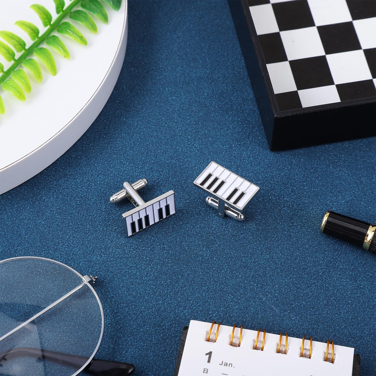 Genérico Gemelos de Aleación Diseño de Piano, Cierre Decorativo para Camisa de Traje Obsequio de Navidad para Compañeros