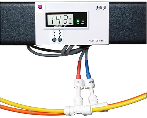 HM Digital DM-2Comercial In-Line Dual TDS Monitor, 09990ppm Rango, +-2% Lectura Precisión