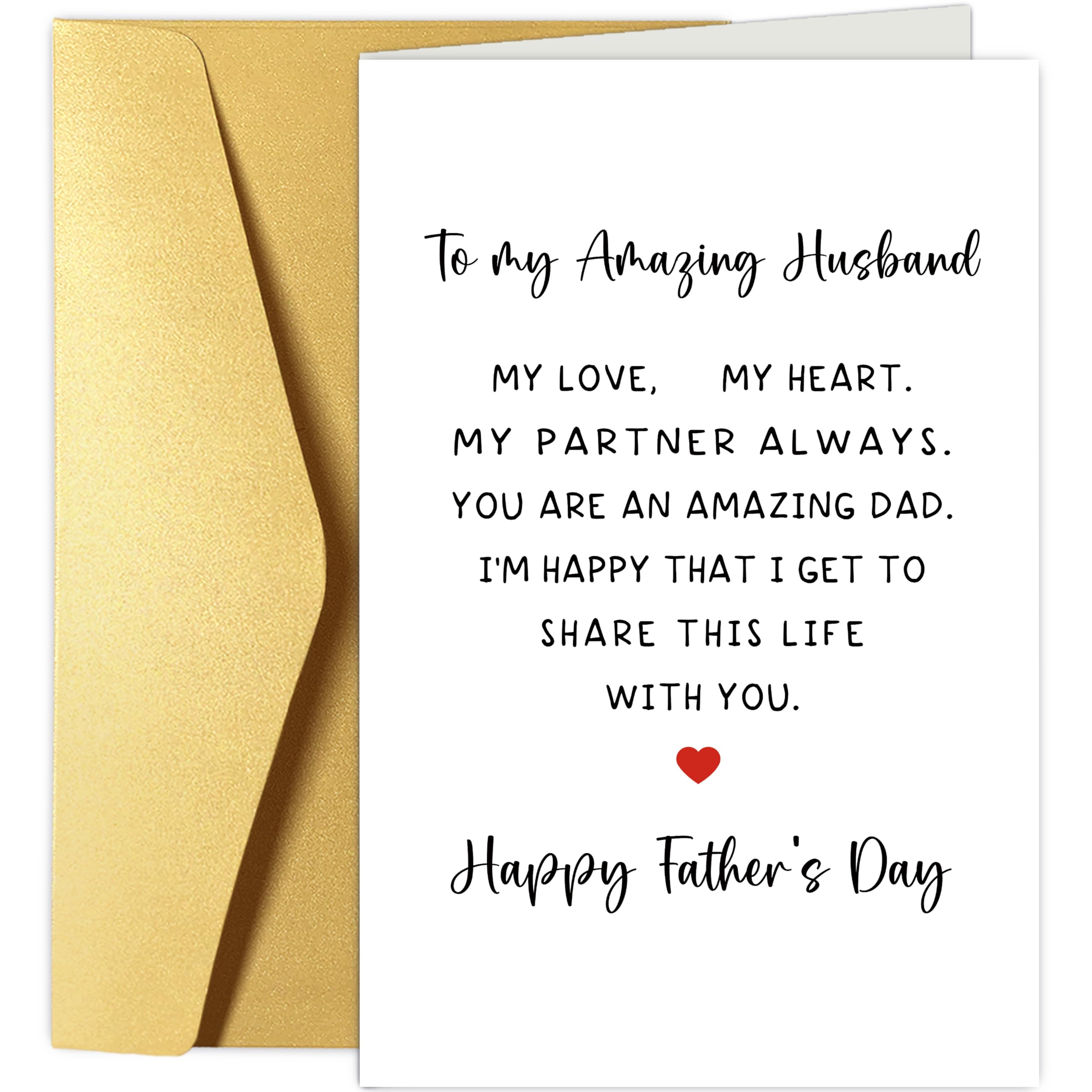Oamiolek Romantic Father's Day Card for Husband, Sweet Fathers Day Card from Wife, Happy Father's Day Card for Husband, To My Amazing Husband Father's
