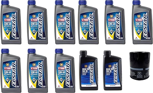 Suz uki Kit de cambio de aceite para DF200 con 9 cuartos de aceite y filtro 16510-96J10 y aceite de engranajes hipoides Suzuki de 2 cuartos de galón