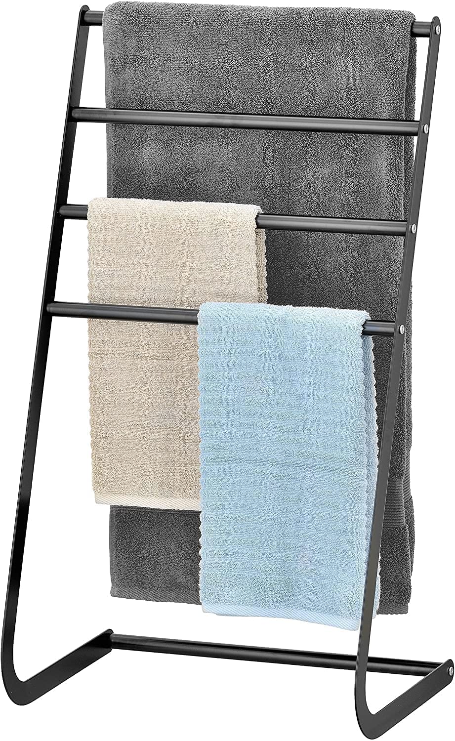 XL60180 Tall Freestanding Metal Towel Rack- 4 Tier Laundry Drying Stand, Clothes Drying Rack Black-image-49