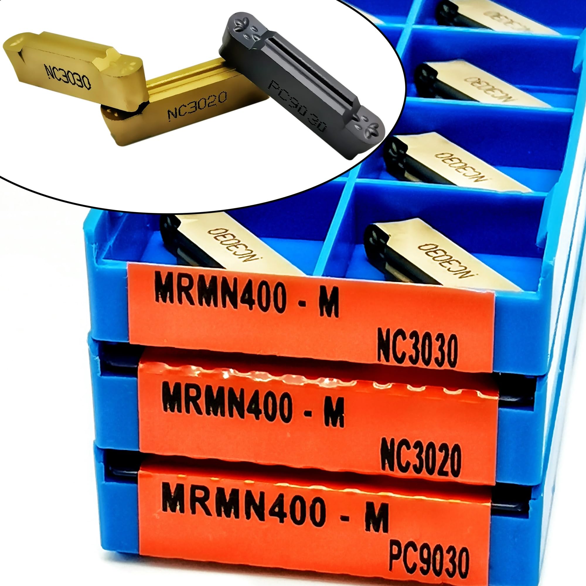 10 Uds Herramienta De Torneado Inserto Carburo CNC Pieza Tronzado Y Ranurado MRMN400M Herramienta de Torno(MRMN400M NC3020)