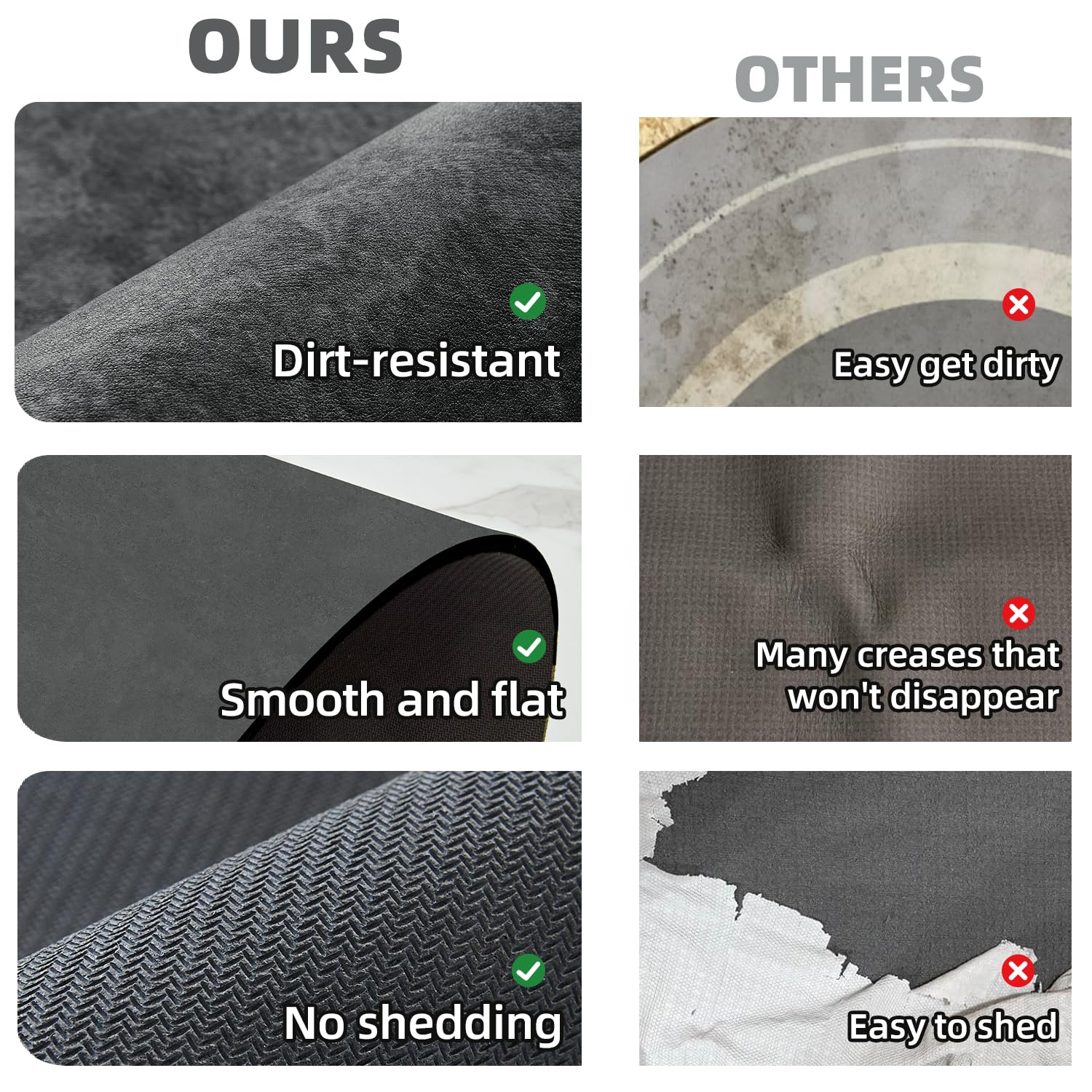 Bath Mat, Bathroom Rugs Non Slip Washable Thin Absorbent Quick Dry Bath Mat Fits Under Door Bathroom Floor Mat Perfect for Bath, Shower, or Sink 16"x24" Dark Grey