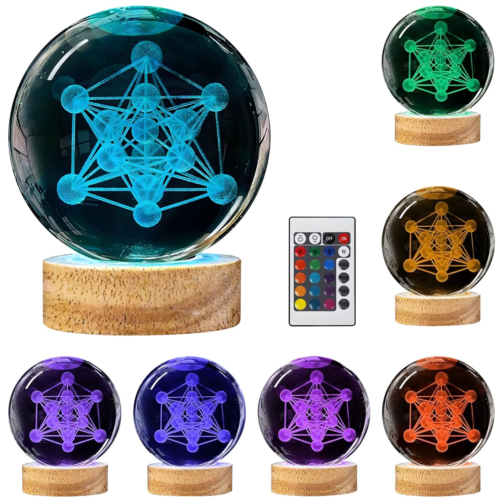 Drzewko do grawerowania laserowego 3D, zmiana koloru lampy 16 z pilotem, kryształowa lampka nocna Axolotl, podstawa z litego drewna z zasilaniem, idealna na prezenty i do dekoracji