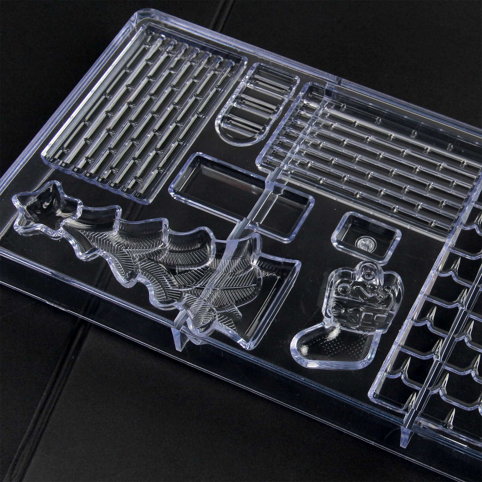 Set di 3 stampi natalizi per cioccolatini assemblati a forma di casa di pan di zenzero, decorazioni natalizie per realizzare mousse, gelatine, biscotti e pasticceria (stile casa)