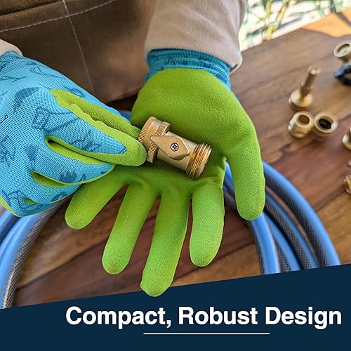 Miniatura 8 de Válvula de cierre de latón resistente, accesorio de conector de jardín con arandelas de goma para mangueras de césped y jardinería al aire libre,