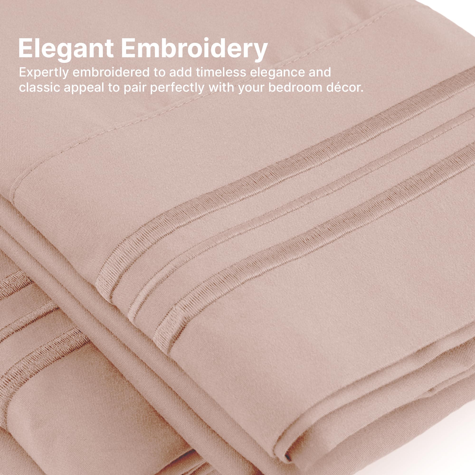 Queen Size 4 Piece Sheet Set - Extra Soft, Breathable & Cooling Sheets - Hotel Luxury Durable Bed Sheets for Women & Men - Deep Pockets, Easy-Fit & Wrinkle-Free Sheets - Dusty Pink Oeko-Tex Bed Sheets