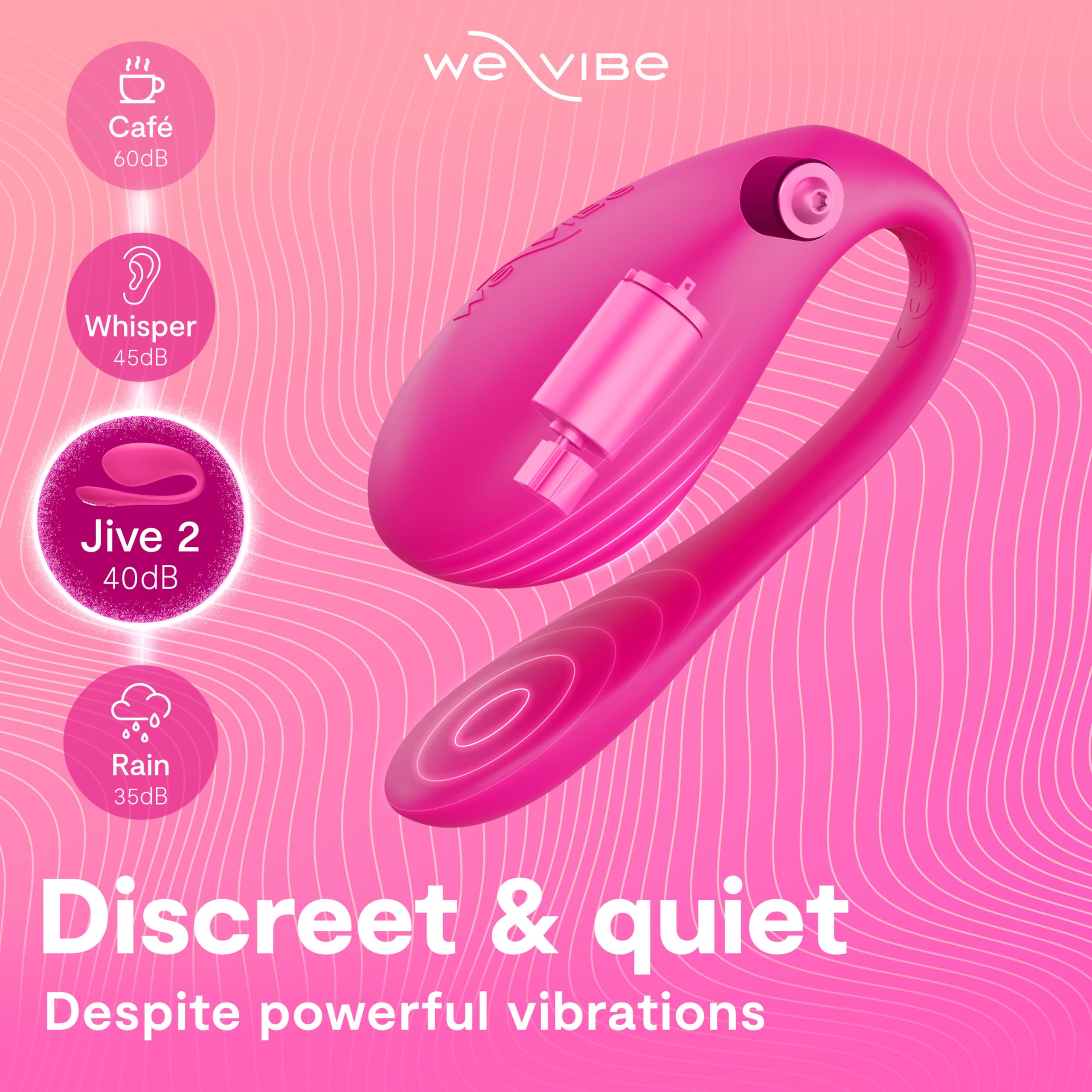 We-Vibe Jive 2 Vibratore per il Punto G Indossabile - Uovo Vibrante - Sex Toy Vibrante per Donna y Coppie con 10 Livelli di Intensità - Controllo via App e Telecomando - Impermeabile - Ricaricabile