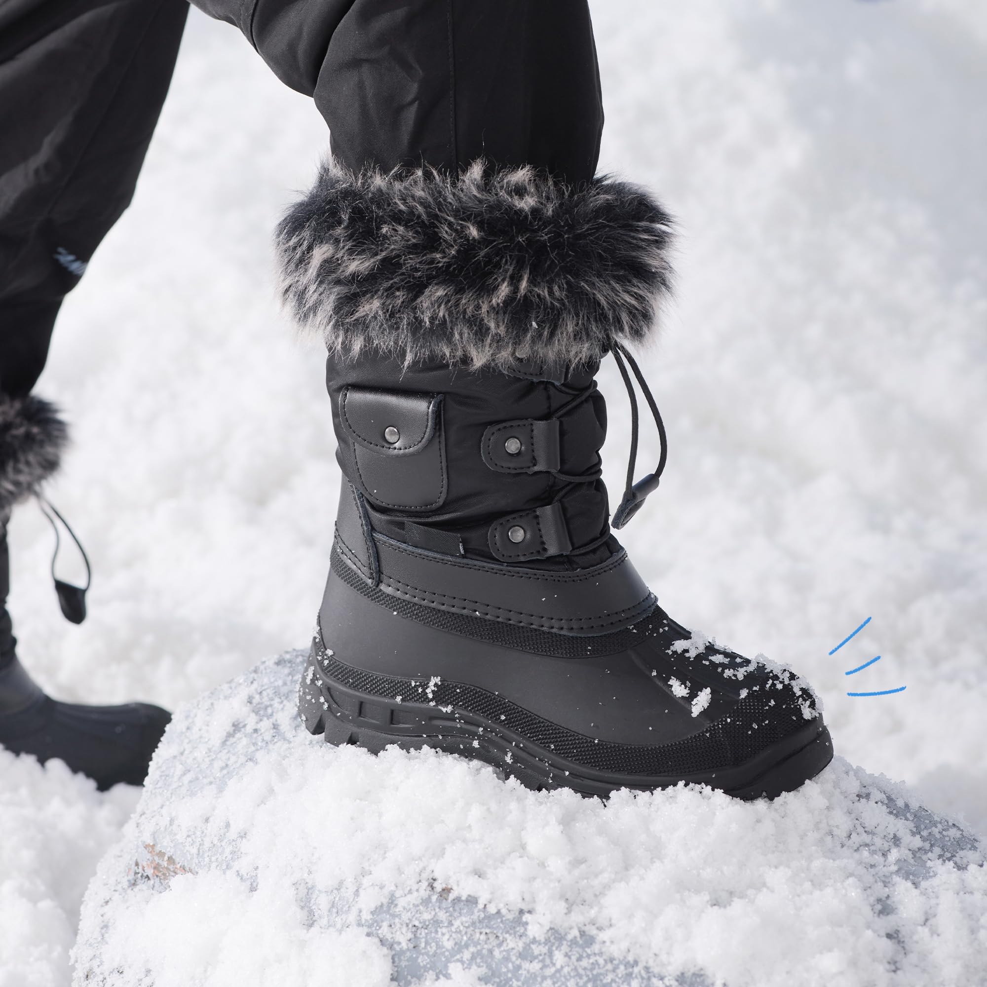 DREAM PAIRS Kids Bottes de Neige pour Enfant Chaude Bottes de Hiver Confortable et Imperméable KSNOW
