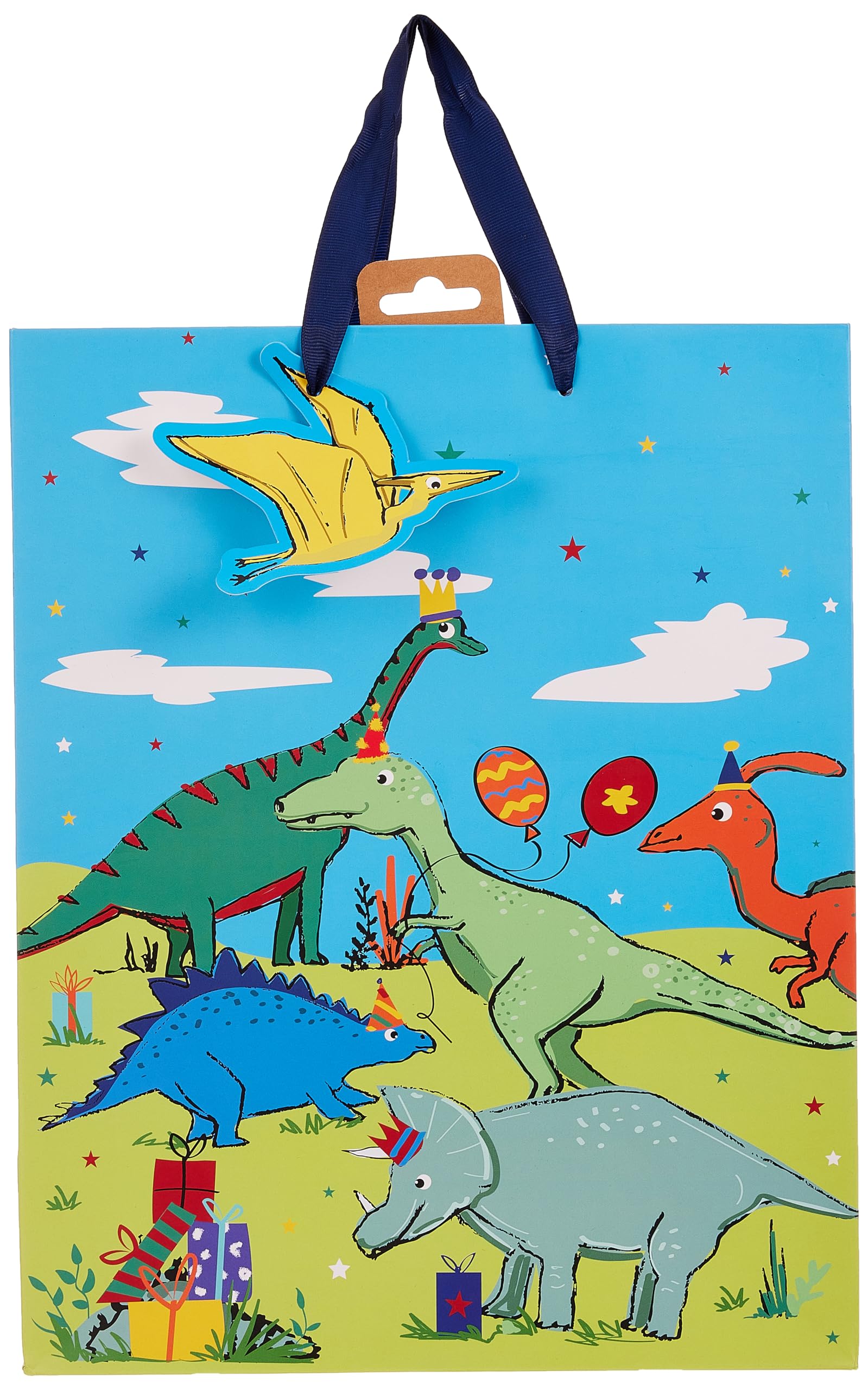 Eurowrap Dinosaur Gift Bag 72 FSC, Large, Multicolor