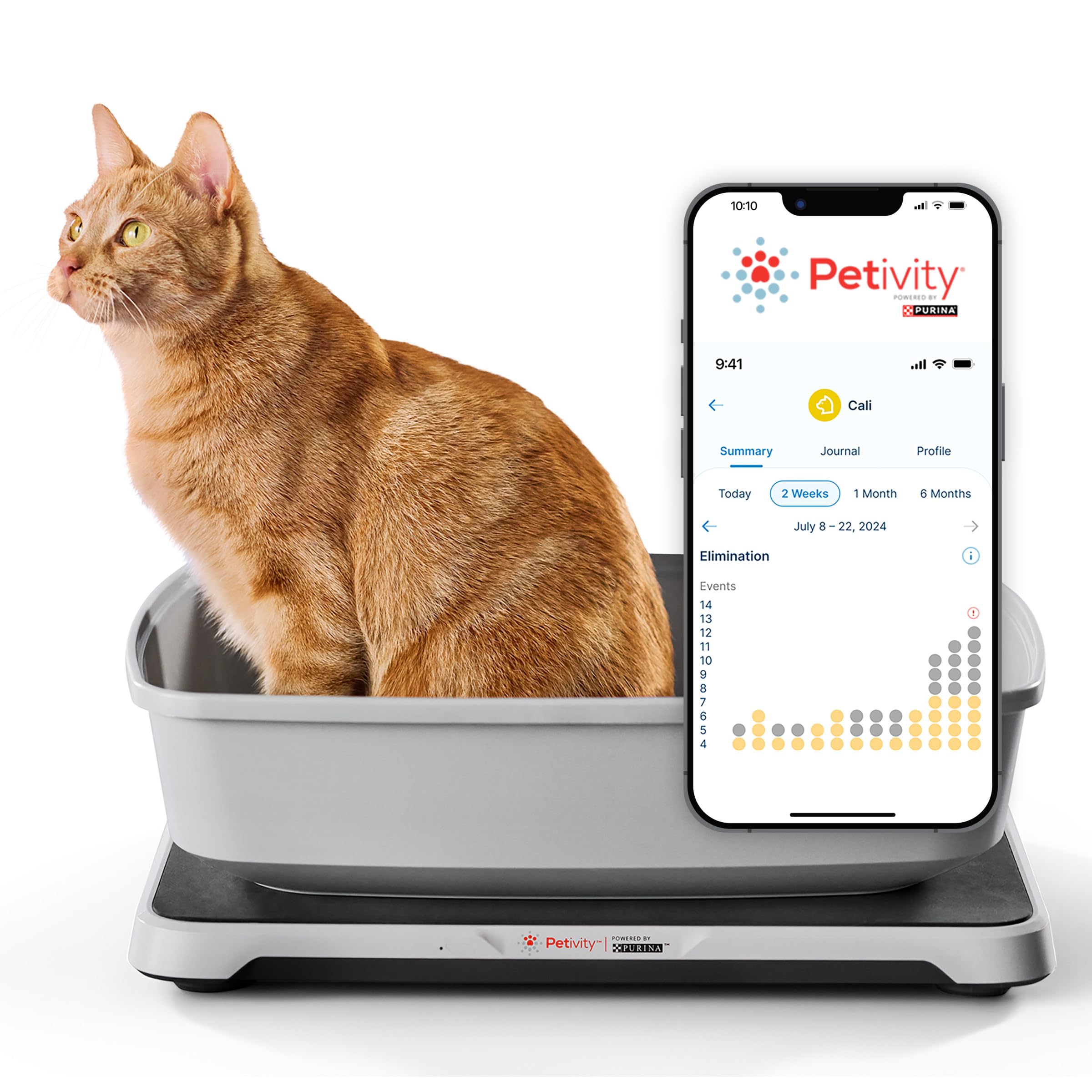 Purina Petivity Smart Litter Box Monitor Cat Weight Scale & Health Tracker - Monitor Litter Habits, Track Weight Accurately, AI Alerts & Monthly Reports, Phone App, Works for Multiple Cats