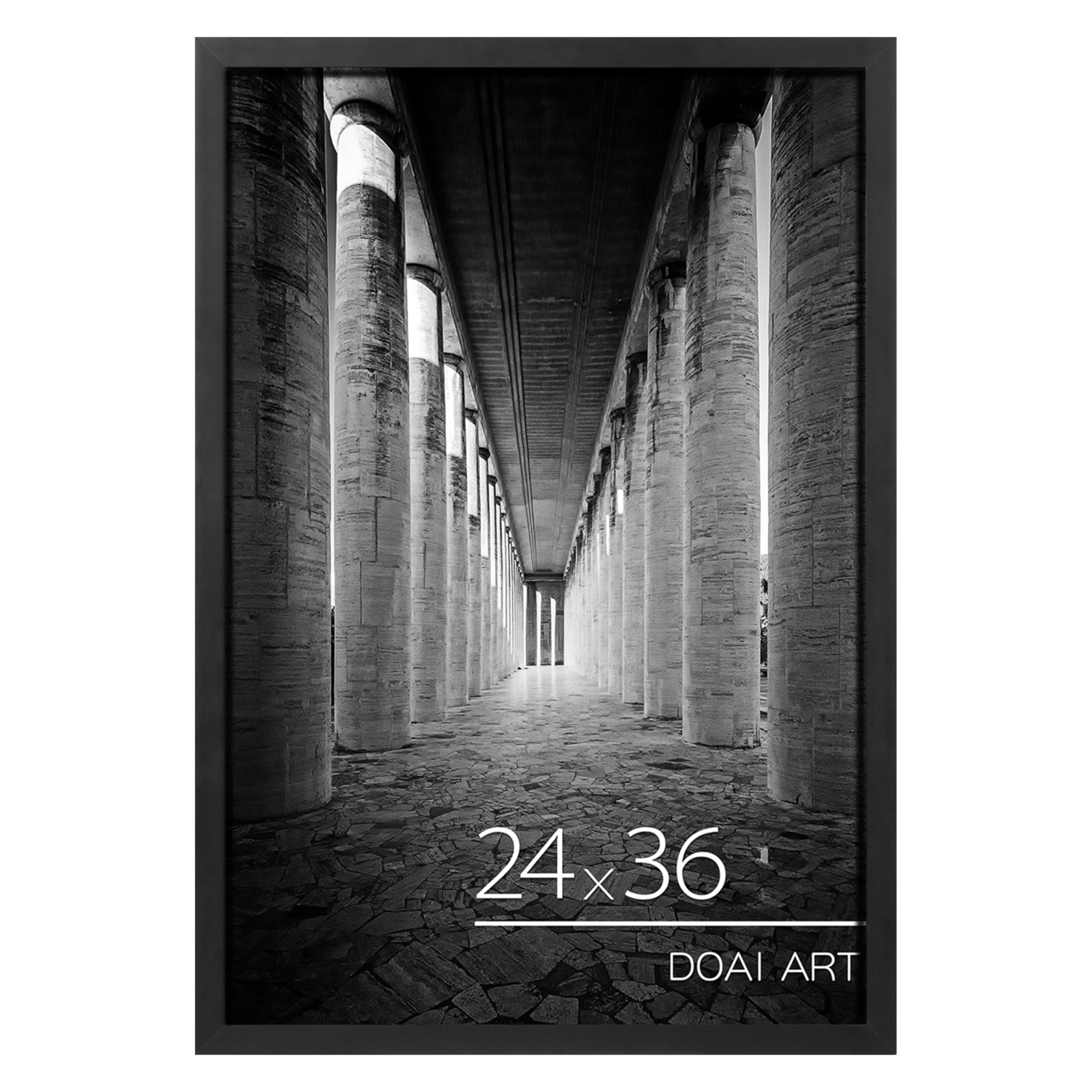 DOAI ART 24x36 Poster Frame Black, Poster Frames 24 x 36 inches or 24x36 Picture Frames with HD Plexiglass for Horizontal or Vertical Wall Mounting, Scratch-proof Safe and Artistic Large Photo Frame
