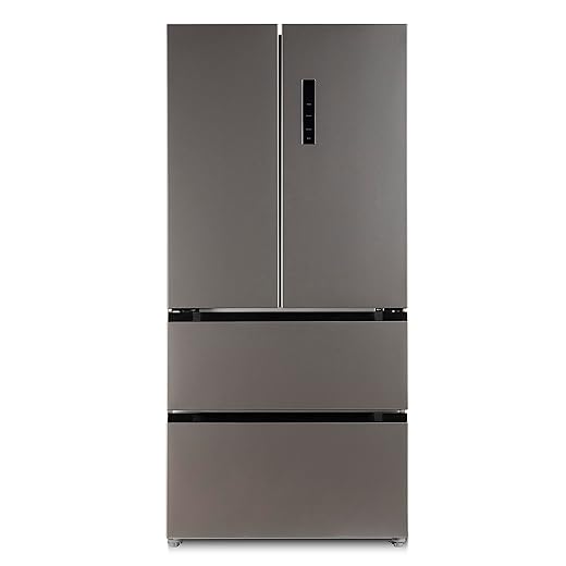 West Bend Refrigerator Freestanding French Door Design Fridge with 5.1 Cu.Ft. Freezer Capacity, Adjustable Electronic Control and Frost Free Defrost, 18-Cu.Ft, Metallic