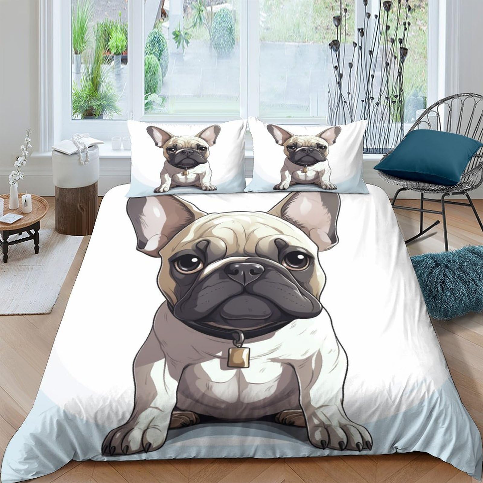 Parure de lit bouledogue français 220x240, une idée cadeau idéale pour les amoureux de chiens