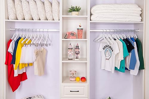 Miniatura 2 de Quality Hangers Paquete de 20 perchas para niños de 14 pulgadas, perchas de madera para jóvenes preadolescentes con hombro curvo, gancho cromado