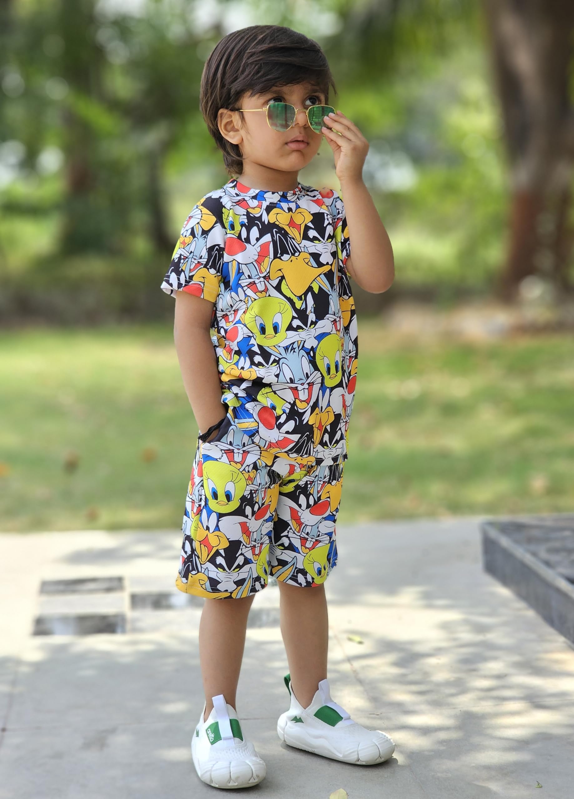 EMBLIKA Casual Baby Boys Cotton Lycra Blend Clothing Set | Kids Tshirt-short | Kids Summer Set |Boy Co-Ord set 3