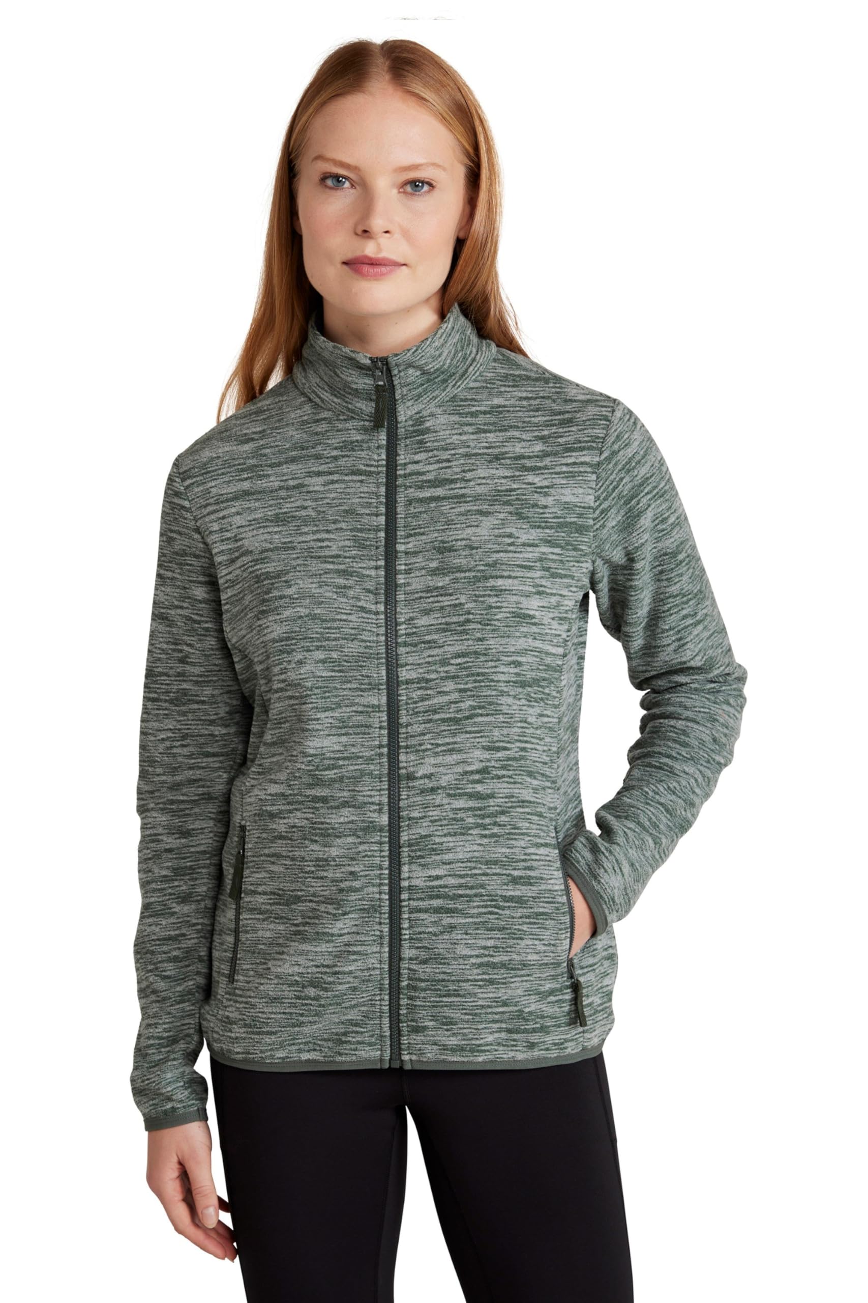 Mountain Warehouse Women's Khaki Camber Half Zip Fleece - Lightweight, Warm & Cosy Half Zip Sweatshirt Top - Best For Camping, Outdoors, Travelling & Hiking Small