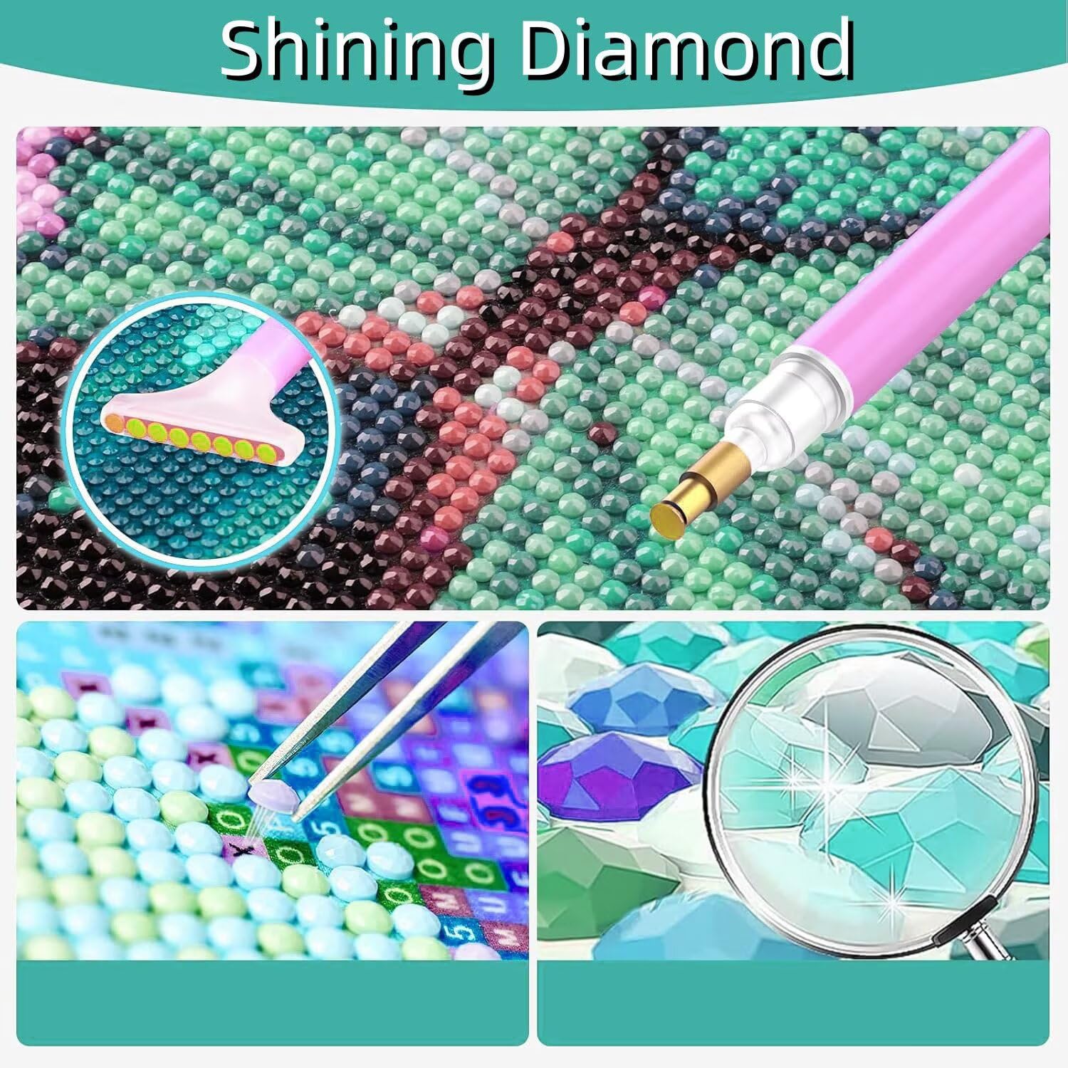 Diamond Painting Erwachsene, 5D Diamond Painting Wiese Diamond Painting Zubehör, DIY Set Erwachsene Frau Diamant Kunst Kits, Mosaikherstellung, Kreativ Set Erwachsene Geschenke, Deko 150x50cm WQ-554