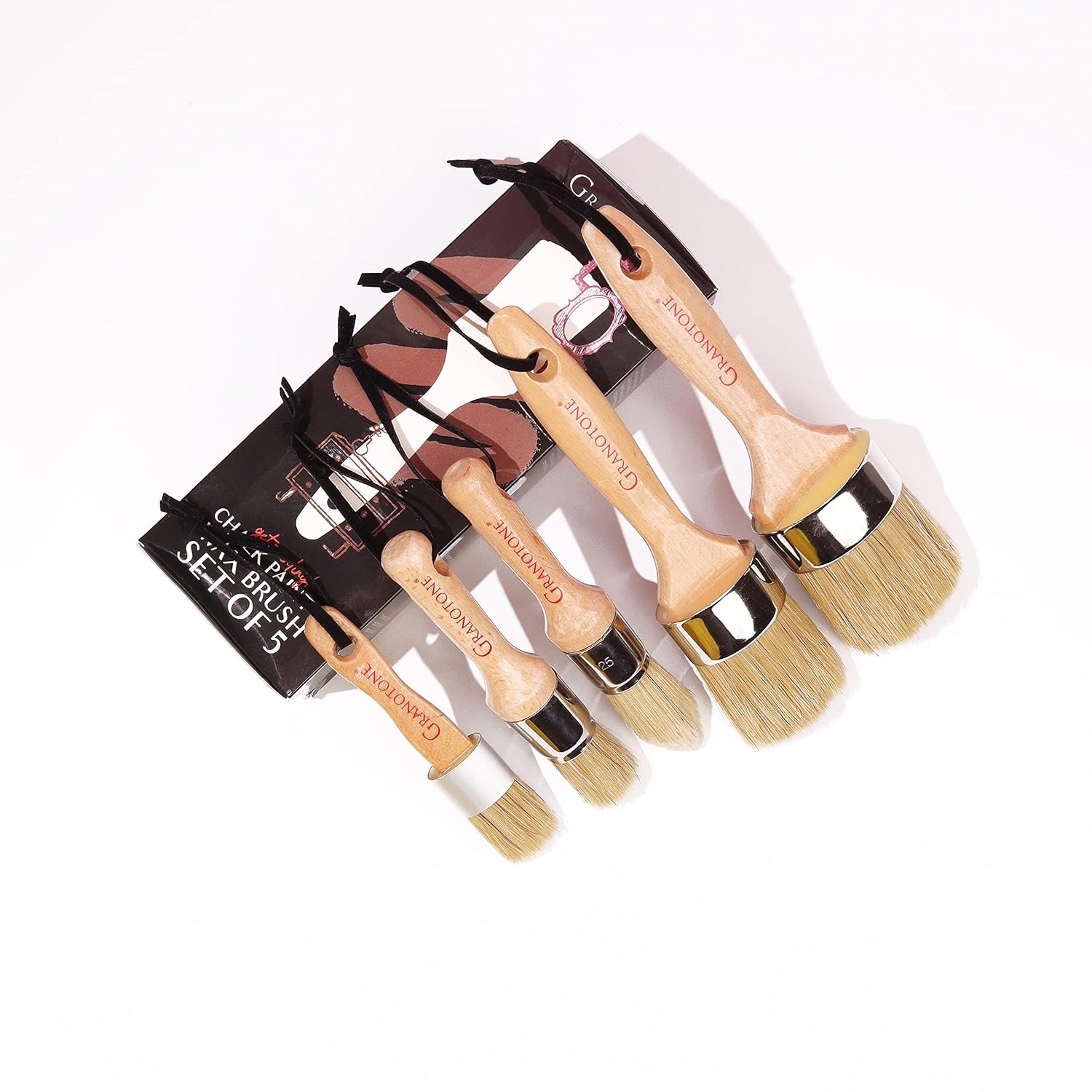 Granotone Chalk and Wax Paint Brush Set, 5Pcs Painting Brush Set with