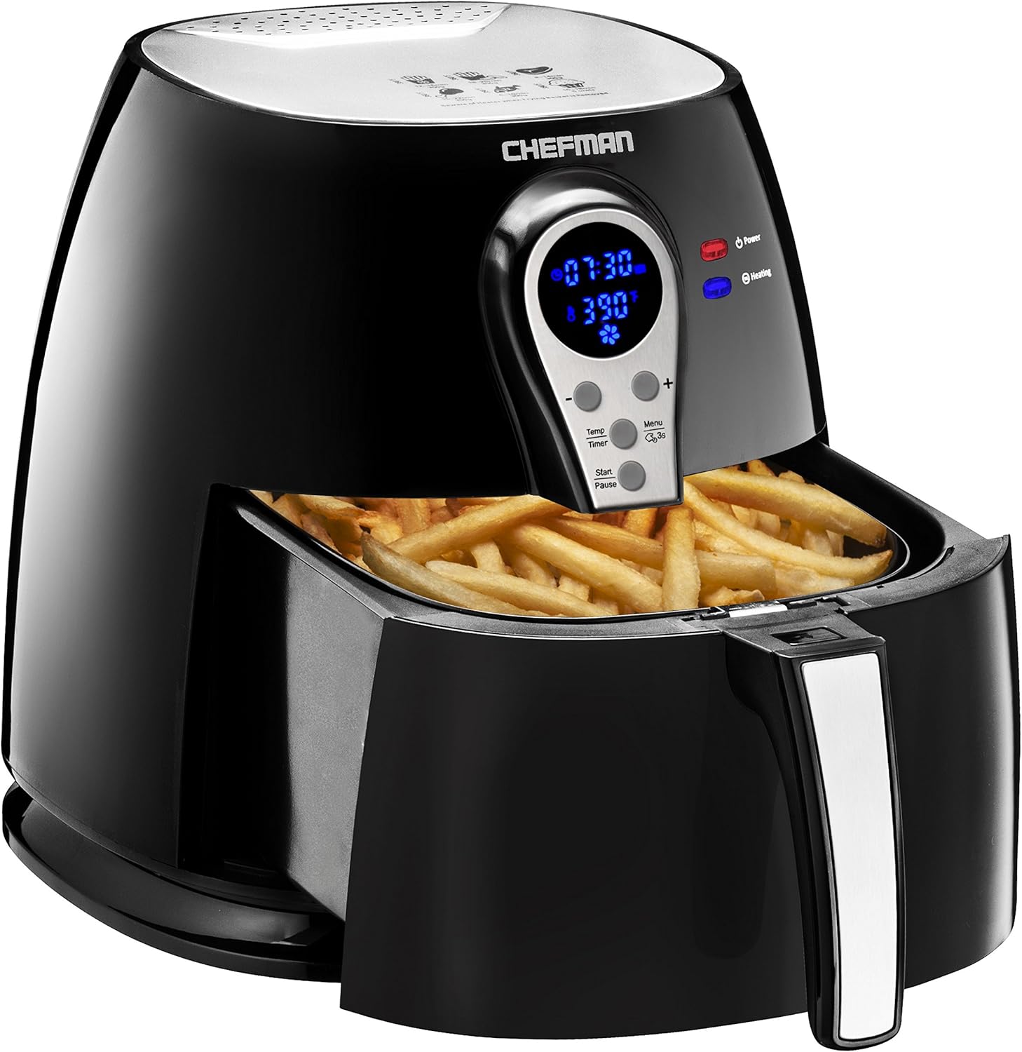 Chefman 2.5 Liter/2.6 Quart Air Fryer with Digital Display Adjustable Temperature Control for The Perfect Result in Frying a Variety of Foods, BPA Free, Cool-to-Touch Exterior Chefman 2.5 Liter/2.6 Quart Air Fryer with Digital Display Adjustable Temperature Control for The Perfect Result in Frying a Variety of Foods, BPA Free, Cool-to-Touch Exterior