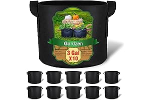 Gardzen 10-Pack 3 Gallon Pots for Plants Plastic: Aeration Fabric Grow Bags with Handles