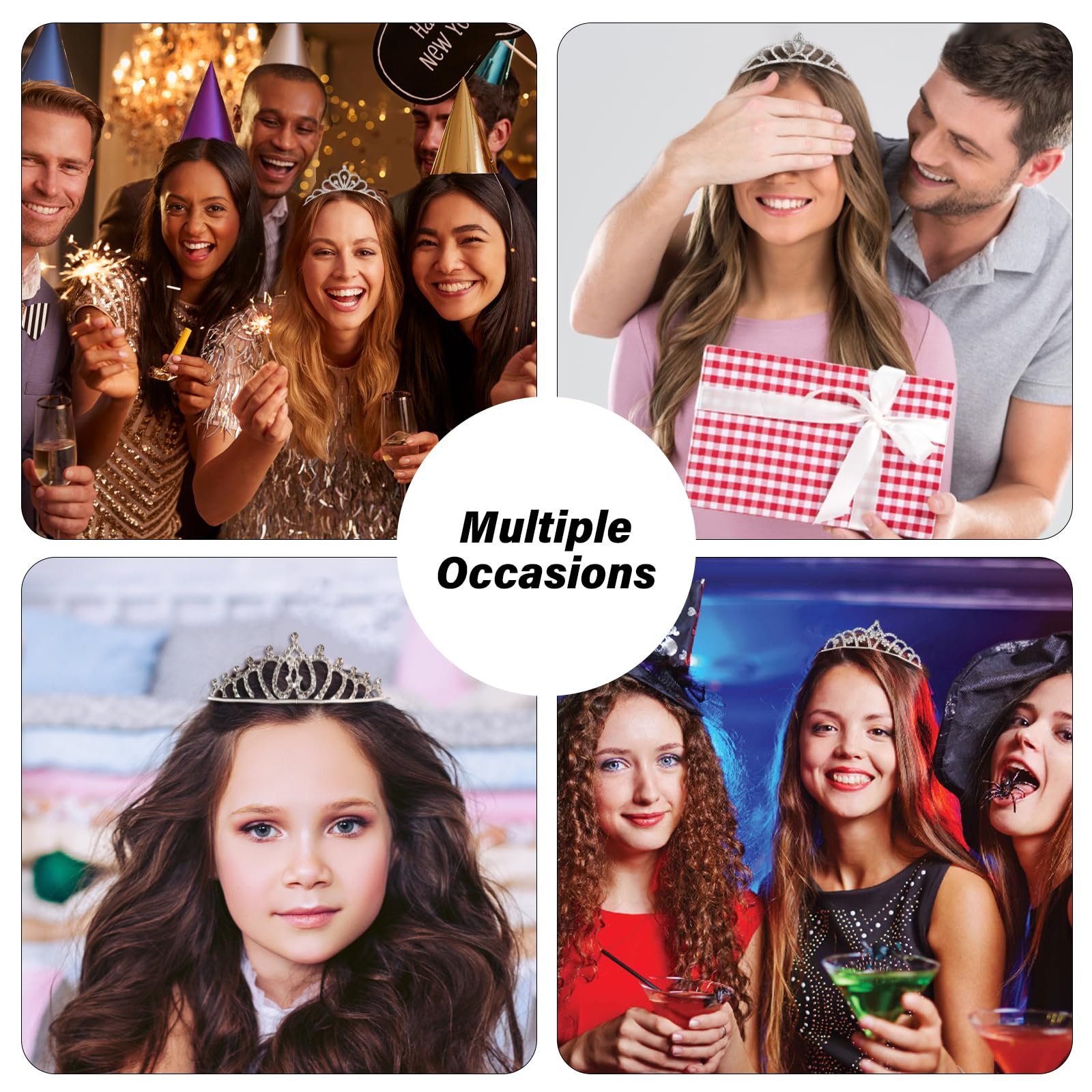 Tiaras Crowns Headbands for Girls Women 10 Pcs Small Silver Princess Tiara Bulk Crown Tiaras Rapunzel Crowns for Wedding Birthday Crystal Tiara for Prom, Bride, Pageant, Halloween