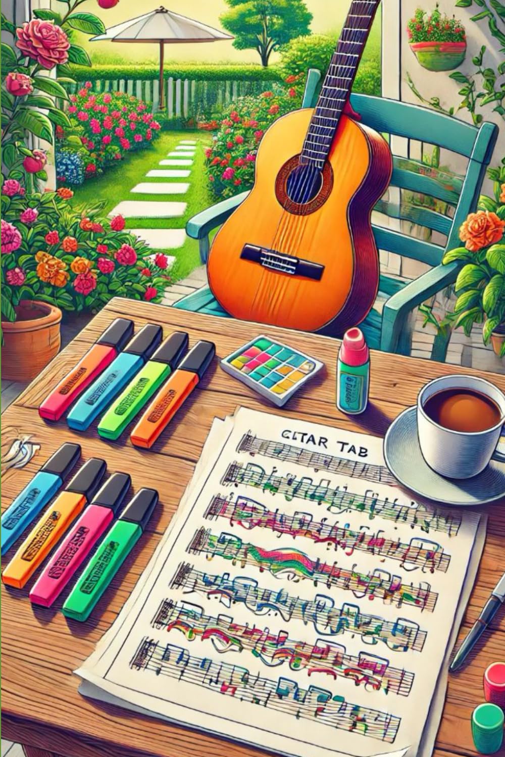 A Guitar Tab Journal for Practicing Chords, Solos, and Fingerstyle Techniques While Writing Music      Paperback – December 19, 2024