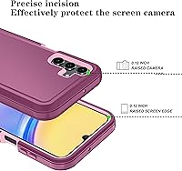 Vista 4 de Qinmay Phone Case for Samsung Galaxy A15 5G Case with HD Screen Protector, Heavy Duty Shockproof & Dropproof 3-Layer Cover Phone Case for Galaxy