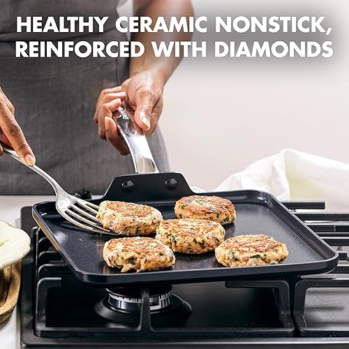 Miniatura 2 de GreenPan Chatham Black Prime Midnight - Sartén antiadherente de cerámica anodizada dura y saludable, sin PFAS, apto para lavavajillas, apto para