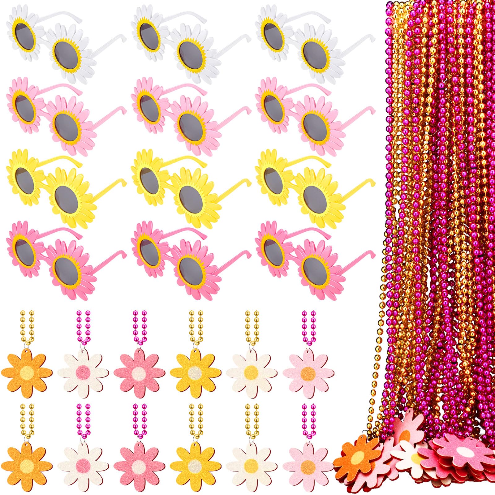 Ecally 24 Pcs Halloween Groovy Sunflower Party Favors Decor