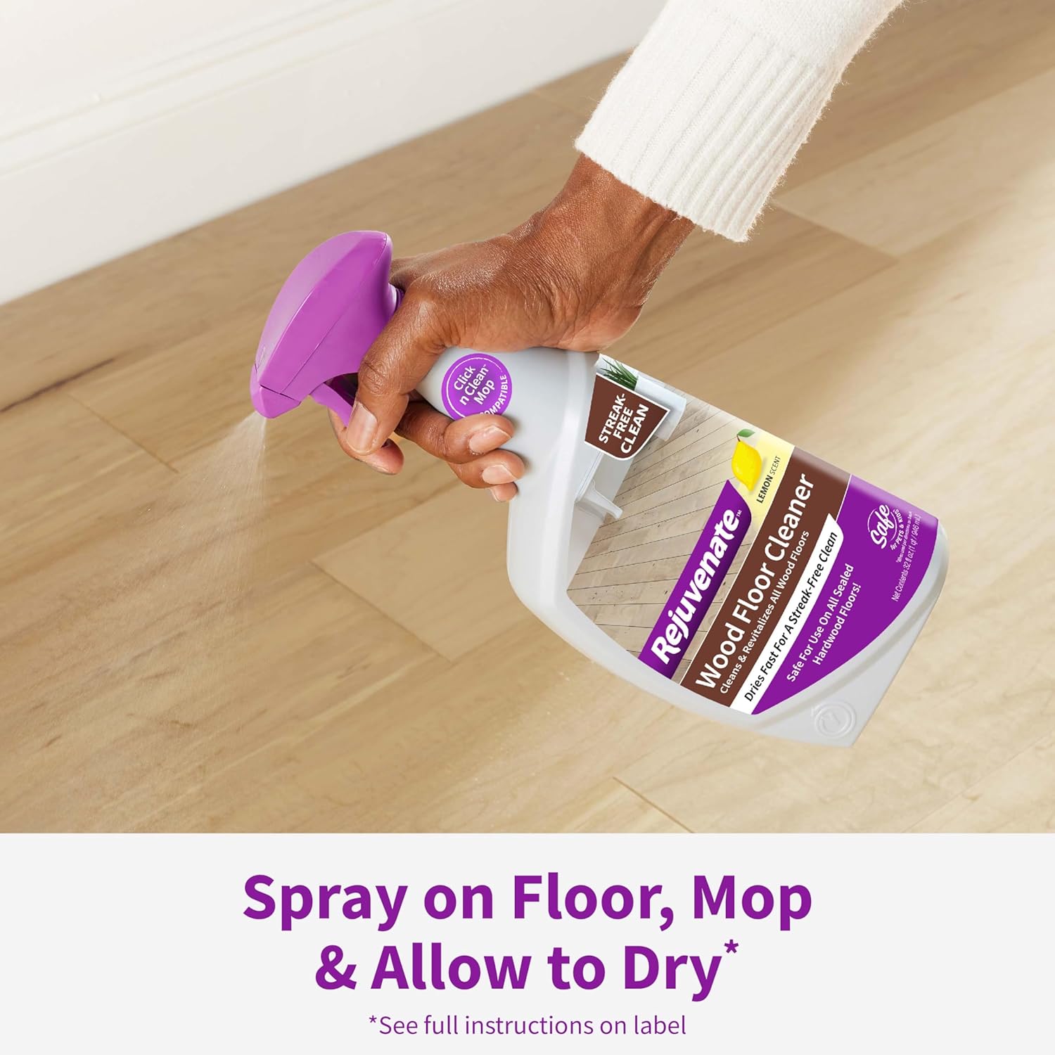 Rejuvenate Wood Floor Cleaner Refill, 1 Gallon, Cleans and Protects All Sealed Hardwood Floors and Dries Fast for a Streak-Free Clean, 2 Pack