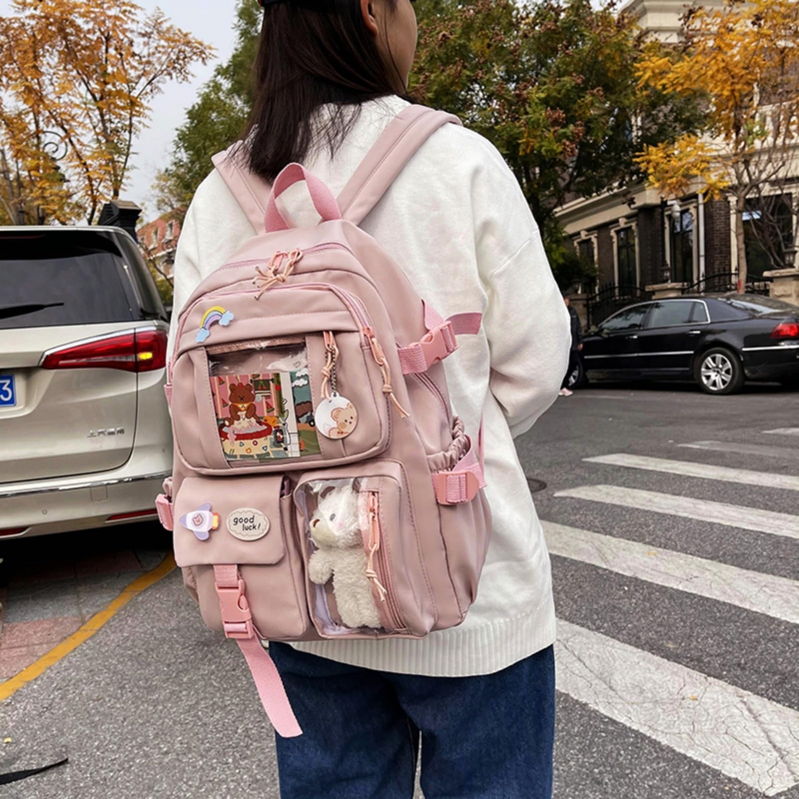 Mochila escolar Zaino in Nylon, Borsa per Studenti Multi-Tasca Impermeabile, Laptop di Moda Le Donne Mochilas Viaggio Giornaliero della Scuola