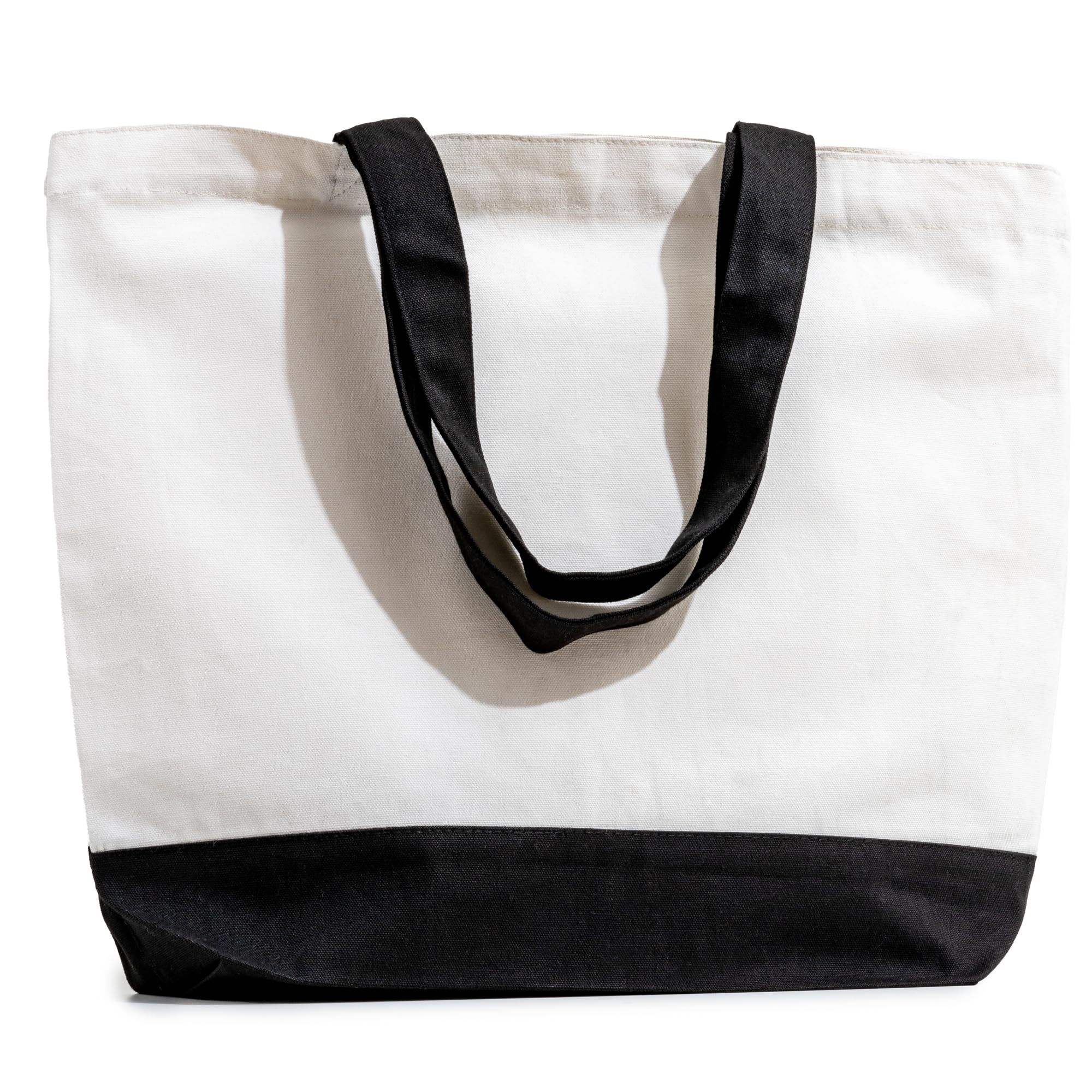 Carrywell (Not Made In China) Canvas Tote Bags 3-Pack, 15"x18.5" Reusable Cotton Shopping Bag, Durable 13oz Organic Cloth w/Handles