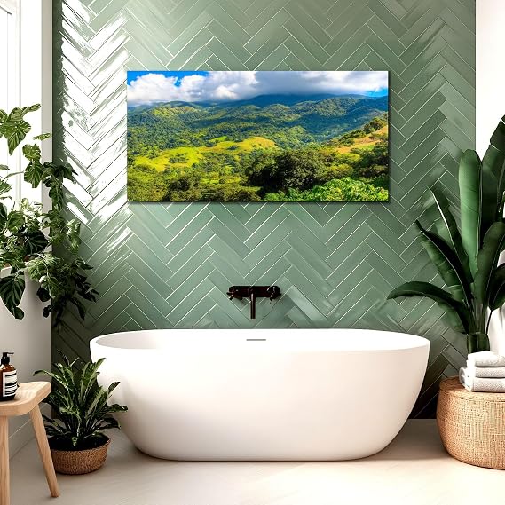 Canvas Wall Art Prints Blue Mountains Jamaica Large Framed Wall Art Painting Artwork Poster Hanging Home Decor for Living Room Office Bathroom 20x40