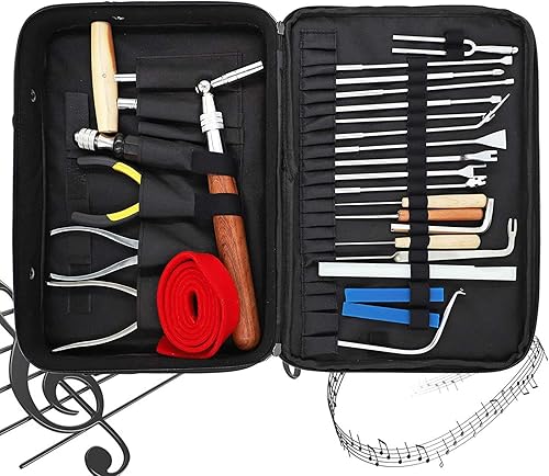 CGOLDENWALL Kit de afinación de piano profesional, accesorios de reparación de piano, kit de herramientas de afinación de piano, herramientas de