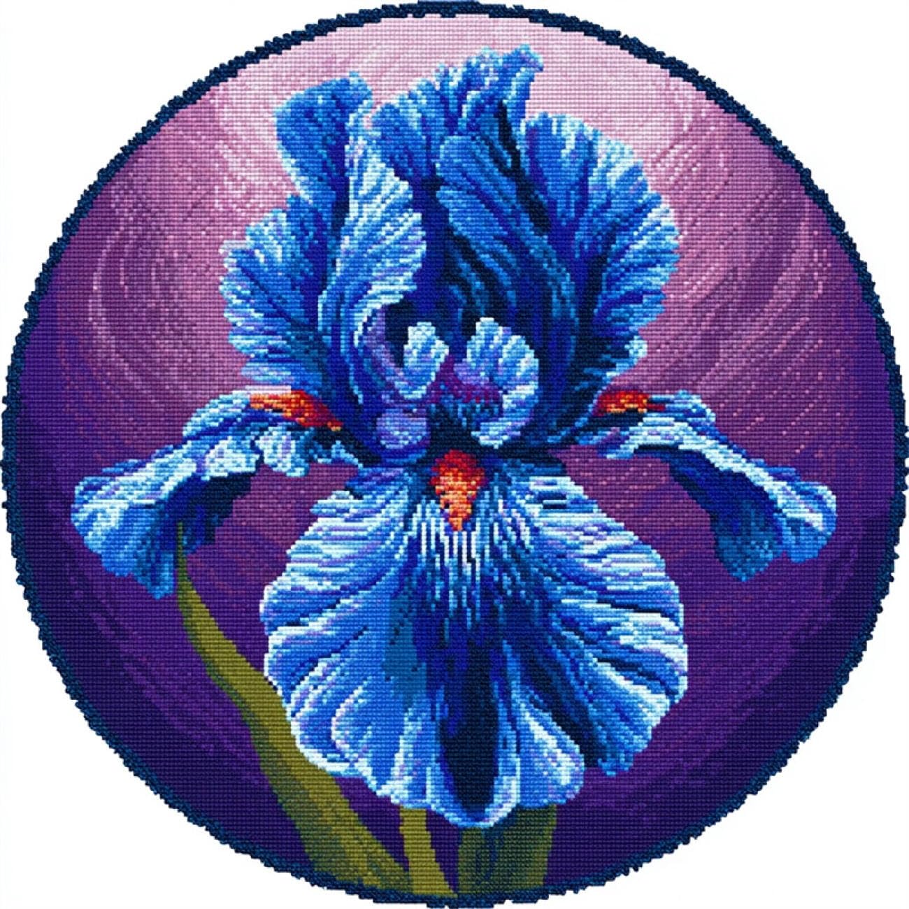 Kitquiver Rug Making Kit for Adults Blue Iris 60x60cm