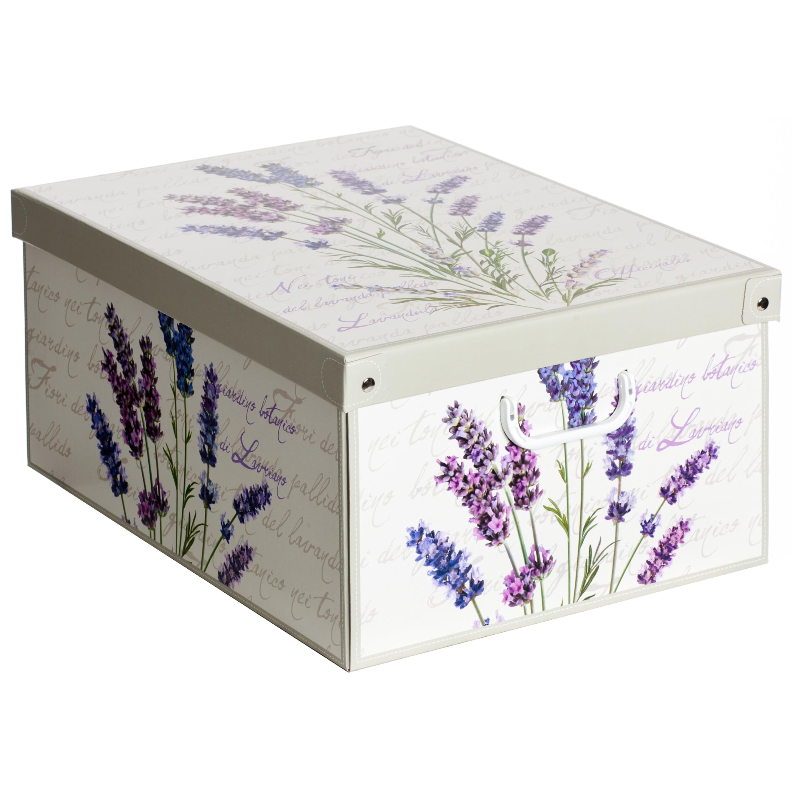 Set 6 Organizer Armadio con Coperchio Profumato alla Lavanda – Scatole Portaoggetti in Cartone 39x50x24 cm – Made in Italy, Robuste, Salvaspazio, Facili da Montare, Profumo Floreale al Tocco | Set di 6 organizer profumati per armadio, 39 x 50 x 24 cm
