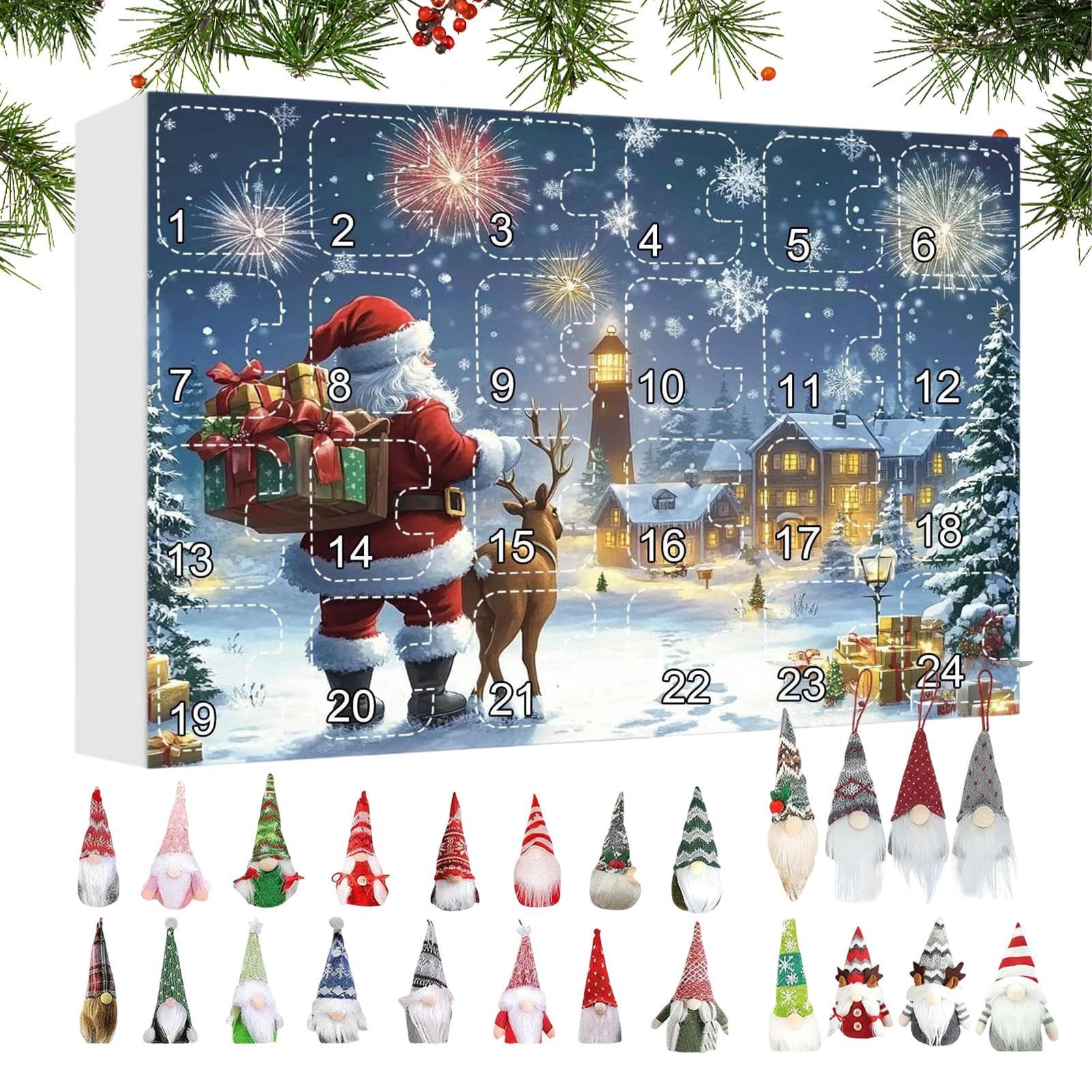 Calendario 'Avvento Ornamento Peluche per Calendario 'Avvento | Decorazioni A Forma Di Gnomi Per 24 Giorni per Ringraziamento Adolescenti Stagionale Bambini Pasqua Vacanza Adulti Halloween