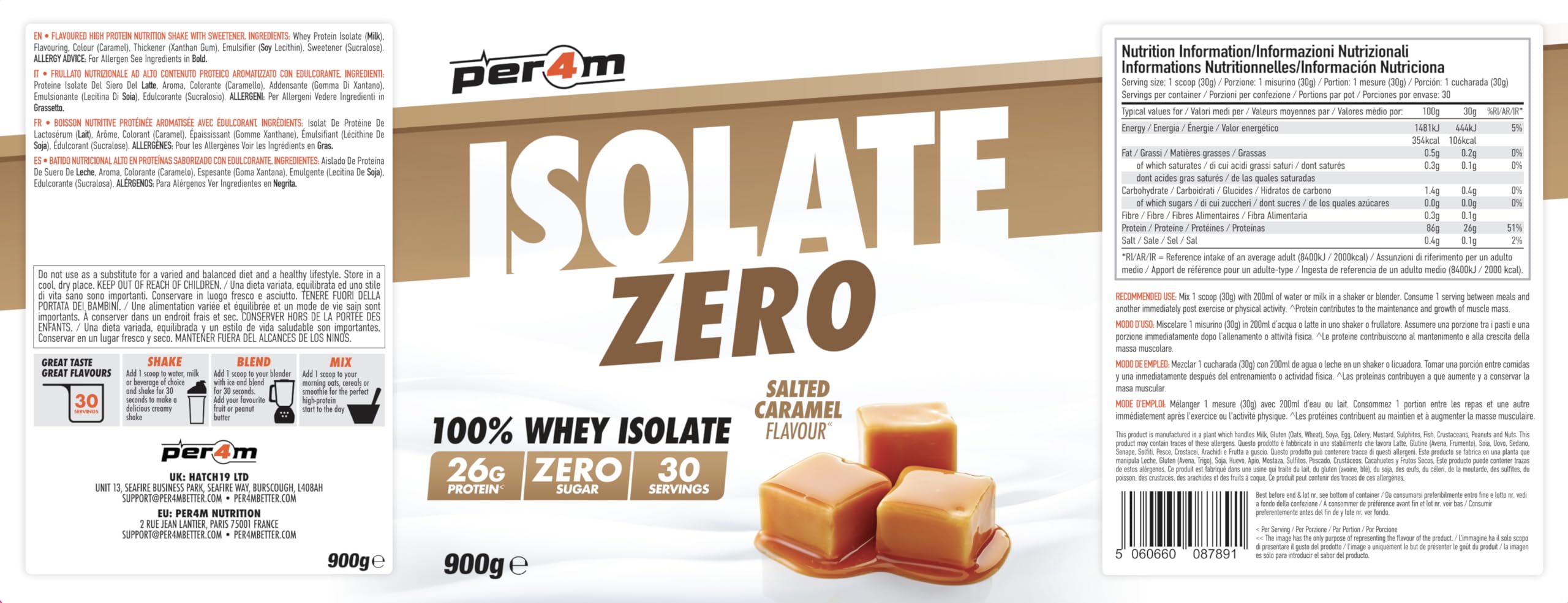 Per4m Isolate Zero 100% Whey Protein Isolate 2 Kg Banana Cream