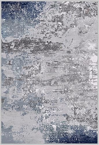 Miniatura 3 de Worxvell Alfombras lavables de 3 x 5 pulgadas, antideslizantes, para dormitorio, alfombra de entrada desgastada, alfombra moderna abstracta para