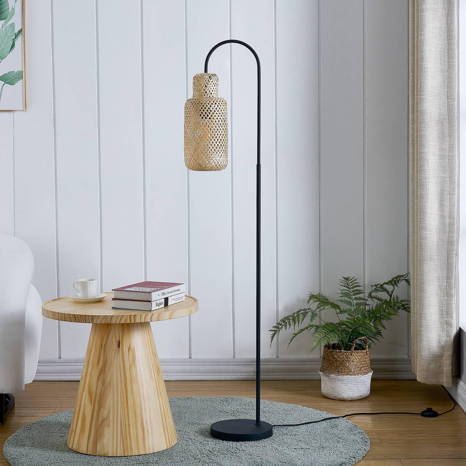 Lampada Da Terra Lampada Da Soggiorno Vetro Fumè 3-Fiamma Metallo LED