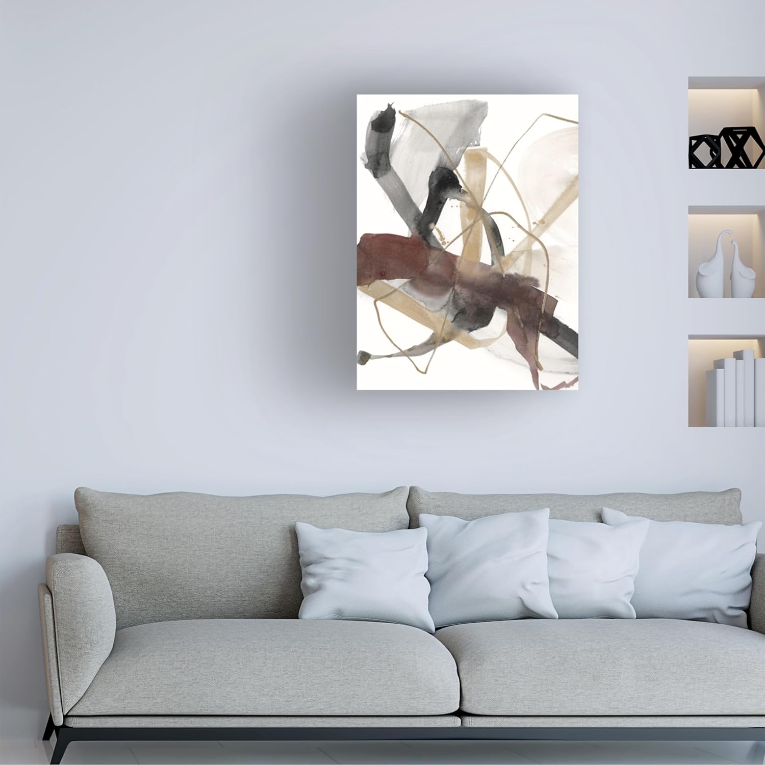 Condition photo showing New/Like New for jennifer goldberger 'burgundy interjection i' canvas art