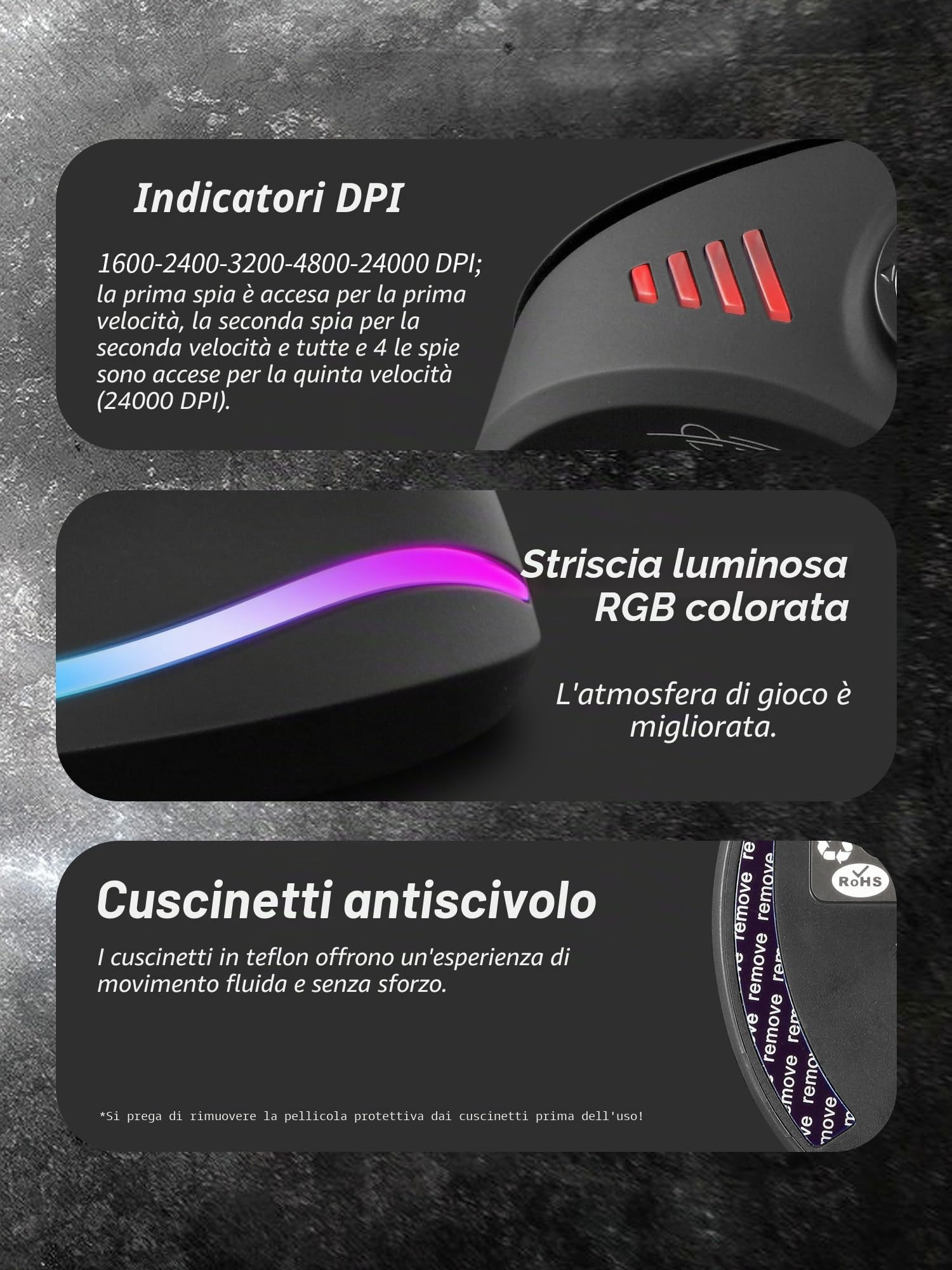 TKMARS Mouse Verticale Wireless, Mouse Ergonomico Bluetooth Da Ufficio, Trackball RGB Ergonomico Programmabile Wireless per Dispositivi Multipli 2.4G