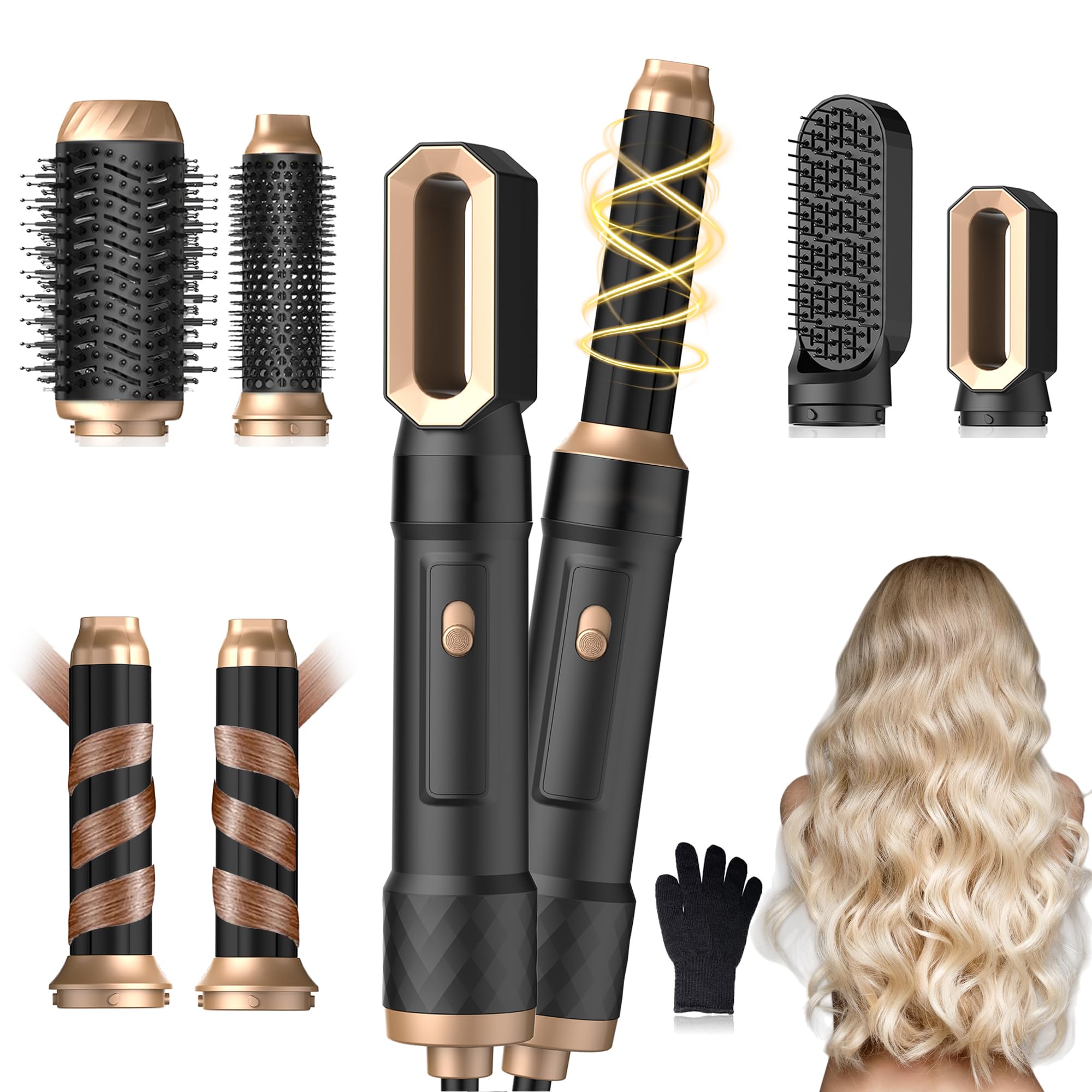 UKLISS Hairstyler 6 in 1 Airbrush Haarstyler | Pro Air Styler Set 1000W