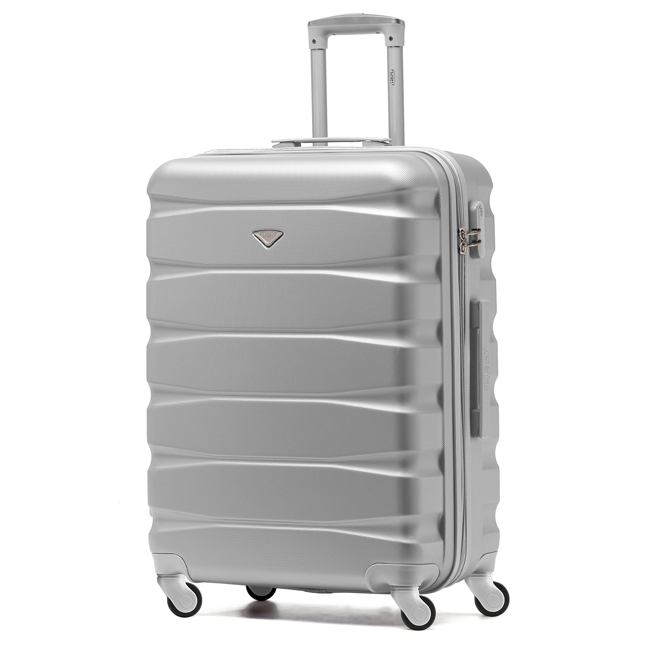 Flight KnightLightweight 4 Wheel ABS Hard Case Medium Suitcase Approved for Over 100 Airlines Including easyJet, British Airways, Ryanair, Jet2, Emirates & Many More - Check-in Medium Size 25"