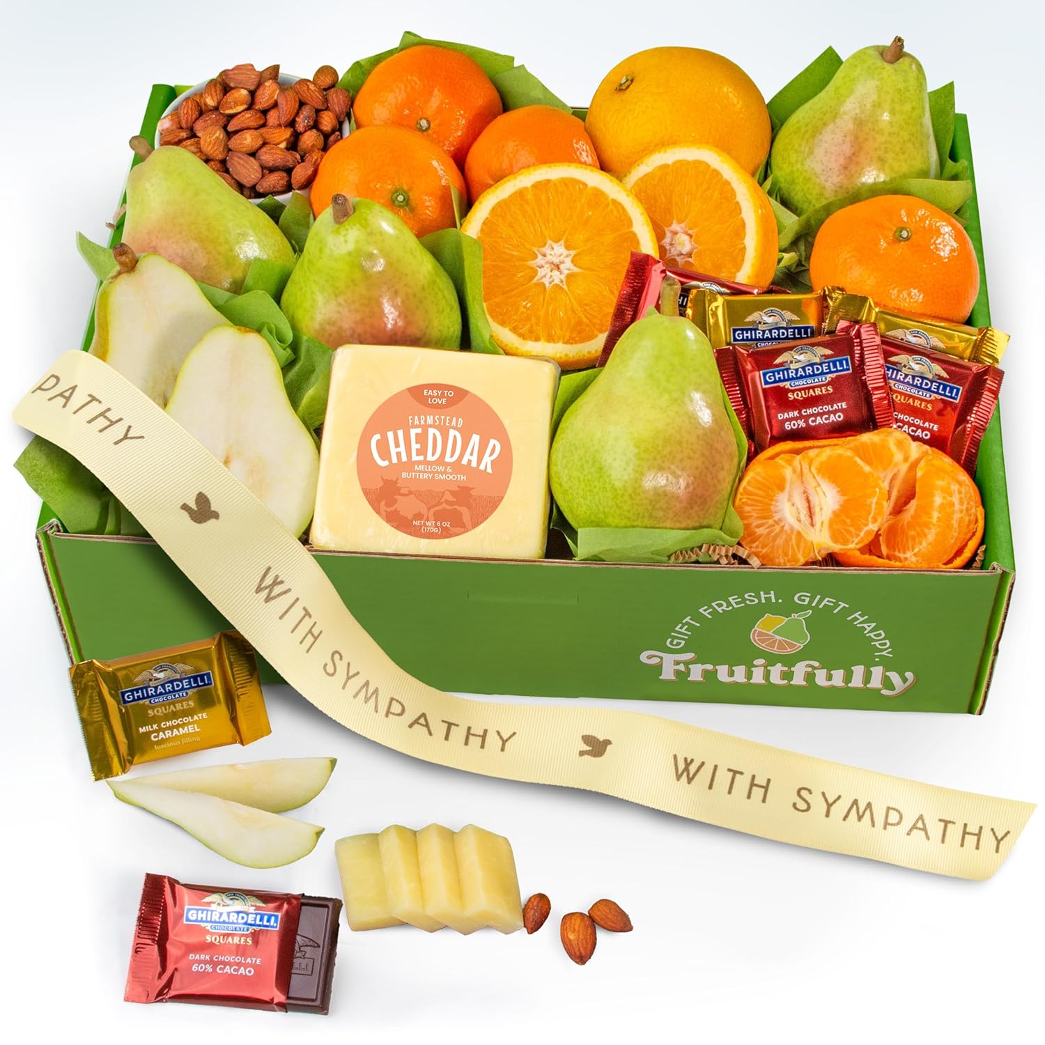 A Gift Inside Sympathy Harvest Favorites Fruit and Gourmet Gift Box