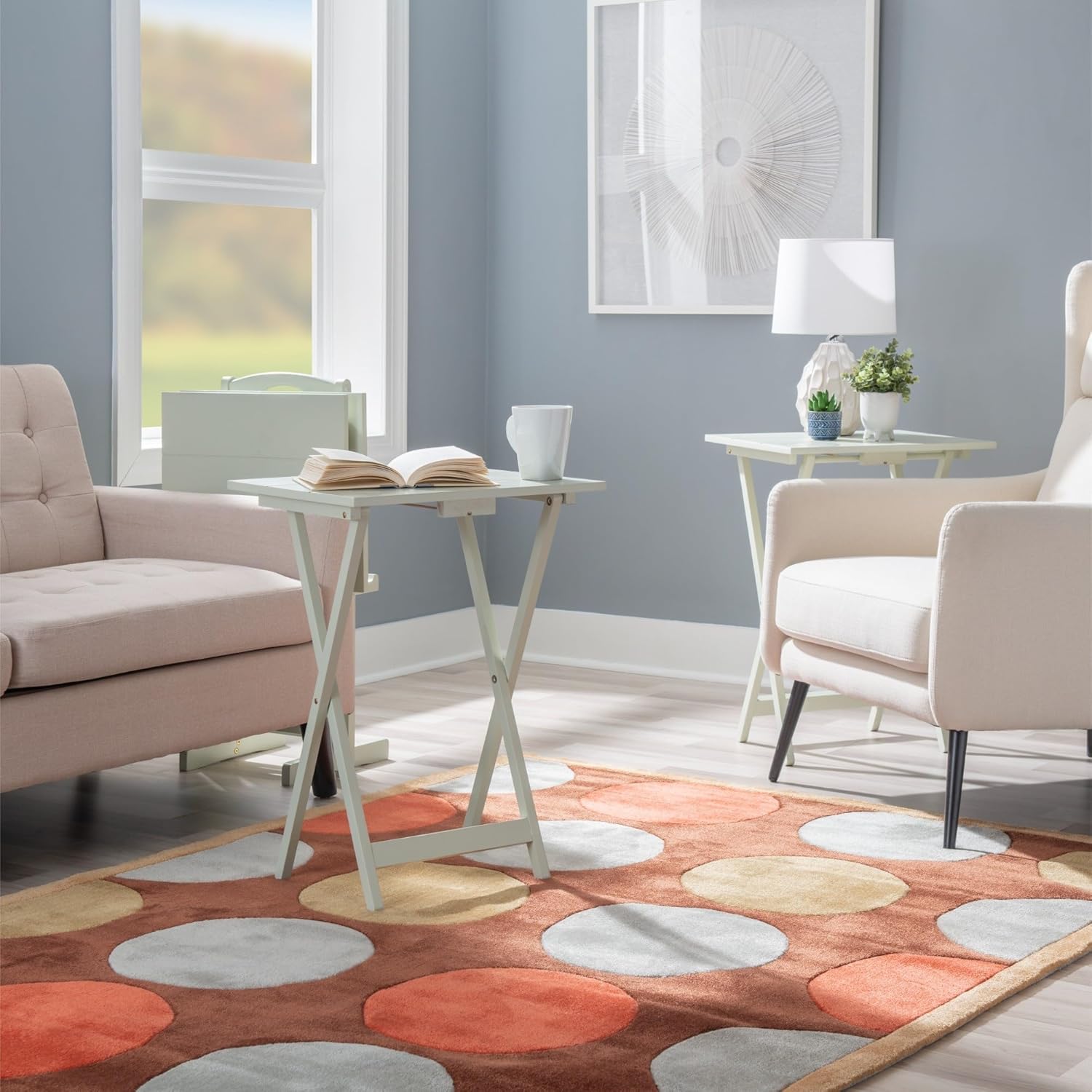 Linon Home Compass Tray Table Set