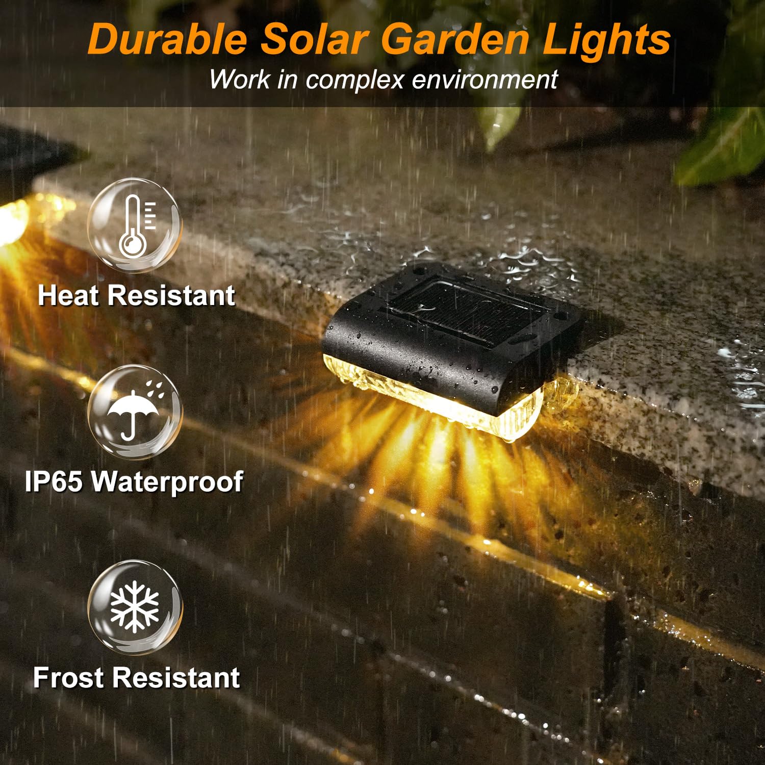 HAMLITE Solar Decking Lights, Solar Fence Lights Outdoor Garden 16 Pack, Waterproof Stair Light Outdoor - Image 2