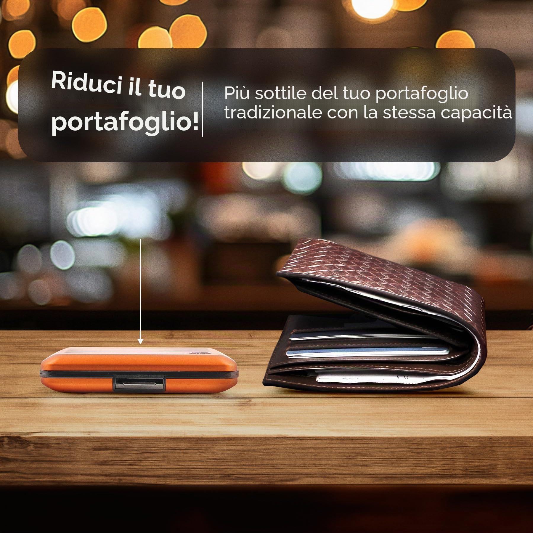 ÖGON -DESIGNS- Portacarte in alluminio con chiusura in metallo, protezione RFID contro le frodi e la smagnetizzazione, portafoglio compatto, modello Smart Case OSLO